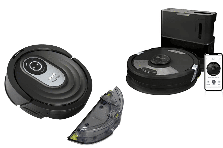 Verschiedene Varianten von Shark Saugrobotern sind zu sehen.